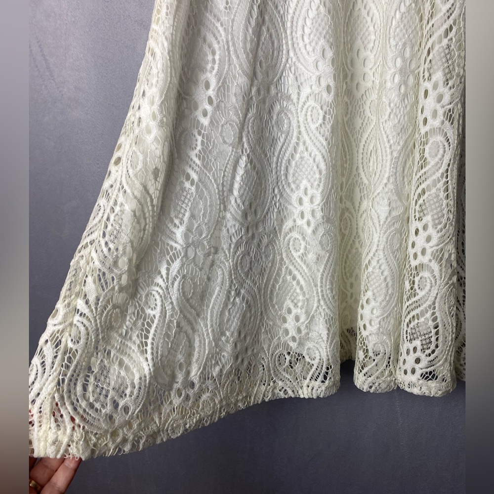 Love Tree Off White Cream Lace Dress Spaghetti Strap Boho Beach Lace Feminine M - Picture 3 of 8
